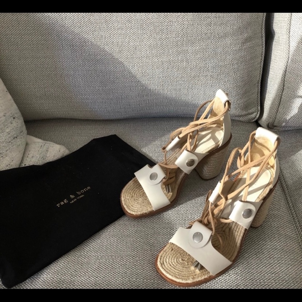 Rag & Bone Eden Leather Sandals (Ivory)